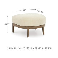 Signature Design by Ashley Outdoor Ottoman with Cushion, Brown