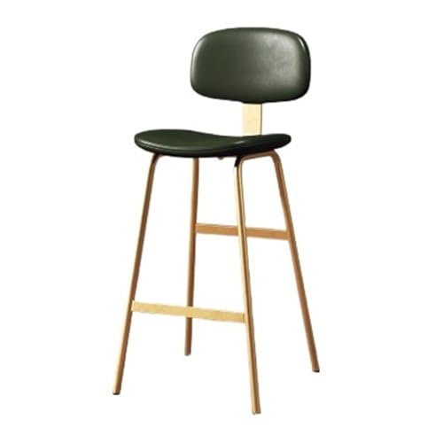 DINBOZ26X Counter Stools Dark Green Backrest High Stool Iron Restaurant Bar High Chair Gold Chair Legs Bar Stools