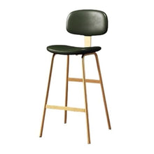 DINBOZ26X Counter Stools Dark Green Backrest High Stool Iron Restaurant Bar High Chair Gold Chair Legs Bar Stools