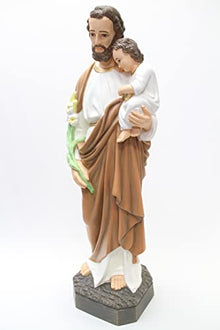 Vittoria Collection 38 Inch Saint St Joseph with Infant Jesus Italian Statue Sculpture Figurine Indoor Outdoor Garden Made in Italy