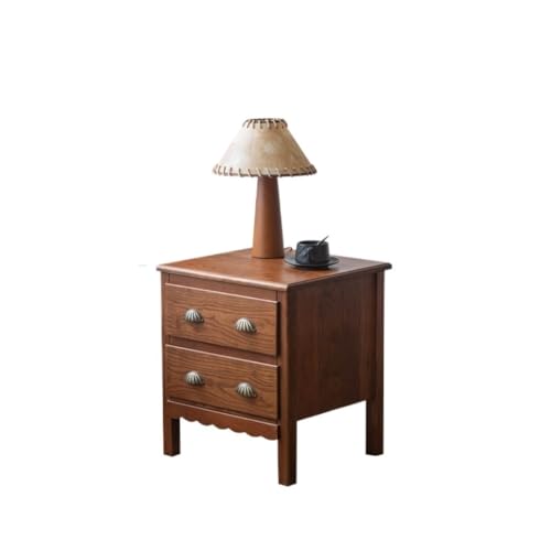 SONGCHAO Night Stand Vintage Cherry Wood Bedside Table with Drawer Side Table Outdoor Small Side Table Home Beverage Table Living Room Tables