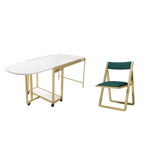 FURUIM2024M Dining Table Small Dining Table, Foldable Cutlery Cabinet, Household Mobile Dining Cabinet Storage Rack (2 Folding Chairs) Table and Chairs Dining