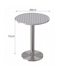 JOSOGO Stainless Steel Workbench Foldable Kitchen Work Table,Outdoor Dining Set, Silver Anodized Aluminum, Stackable Chairs, Weather-Resistant, for Garden, Patio, Balcony(C60CM)