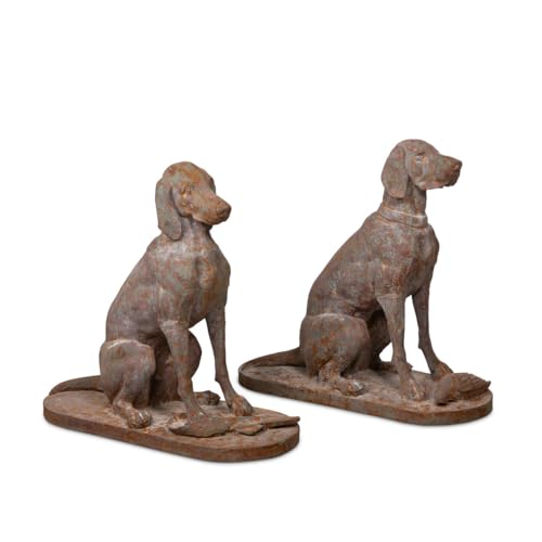 Park Hill Collection Cast Iron Hound Pair, Set of 2