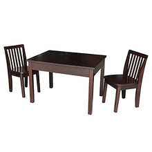 IC INTERNATIONAL CONCEPTS Table with 2 Mission Juvenile Chairs, Rich Mocha