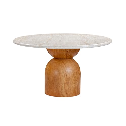 Tov Furniture Cynthia Travertine Concrete Indoor/Outdoor 54" Round Dining Table