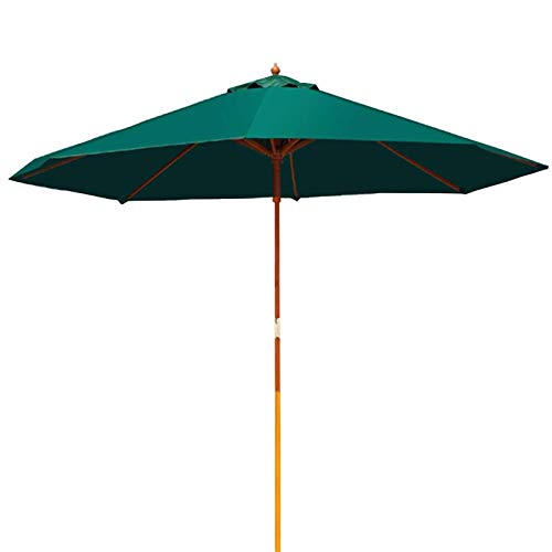 3WWWQMAA8 2.7m/9ft Patio Umbrella, Outdoor Market Table Umbrella & Shade Garden Parasol Umbrella with Wooden Pole, for Deck, Backyard, Pool, Beach (Color : Green) (Red) (Green)