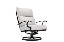 Winston Manor Ultra High Back Swivel Rocker Lounge Chair Weathered Teak/Linen Lace