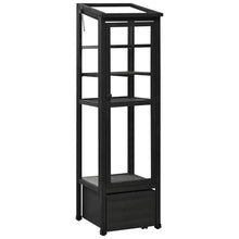 62.4inch Height Wood Garden Greenhouse Balcony Portable Mini Cold Frame with Movable Storage Box and Adjustable Shelves for Outdoor Indoor Use Black
