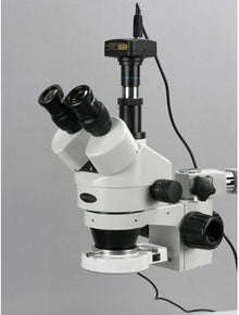 AmScope Digital Trinocular Stereo Zoom Microscope 3.5X-90X Clear