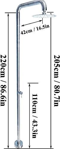 CFDZCP Outdoor Shower kit Outdoor Shower Kit, Portable Garden Shower Station Fixture with Shower Head, Great for Camping, Pool Area, Beach House，220cm Tall(Big Nozzle)