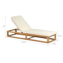 Christopher Knight Home Vauz Set of 2 Modern Patio Chaise Lounge Chair Outdoor, Acacia Wood Poolside Sun Lounger with Cushion, Open Frame Pool Lounger with Adjustable Backrest, Natural+Beige