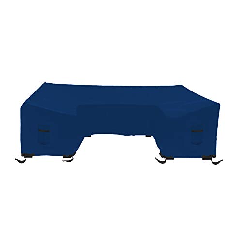 Patio U Shape Sofa Cover 18 Oz Waterproof - 100% UV & Weather Resistant Customize Outdoor Sofa Cover with Air Pockets and Drawstrap with Snug Fit (33" H X 90" W x 30" D, Blue)