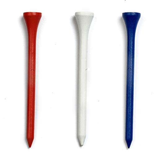 Golf Tees Etc 2 3/4" Wooden Tees - Pack of 5000 (Red/White/Blue Mix)
