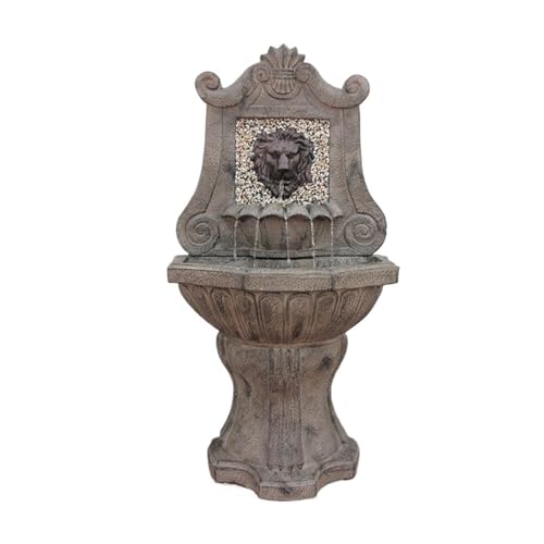 GLigeT Tabletop Fountain Lion Head Flower Circulation Water Outdoor Floor Water Feature, Garden Living Room Pool Water Feature Decoration Tabletop Water Fountain (Color : D)