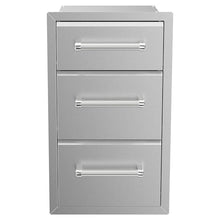 SPIRE Vertical Built-in Triple Drawers, Stainless Steel, Universal Mount
