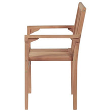 HGFDVCMR 8 Pcs Teak Patio Dining Chairs Stackable Outdoor Set Cushions