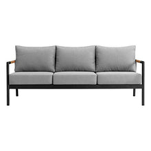 Armen Living Royal Modern Outdoor Patio Conversation Set 4 Piece Black