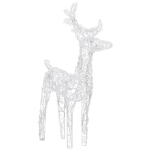 KFPOERTFGD 320 LED Reindeer and Sleigh Christmas Decoration, Glowing Outdoor Holiday Yard Display, Warm White Acrylic Lights for Garden Pathway, 8 Lighting Modes