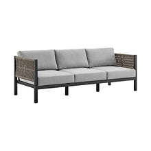 ARMEN LIVING 840254332447 Cuffay Modern Outdoor Patio Conversation Furniture Set, Black Aluminum and Gray