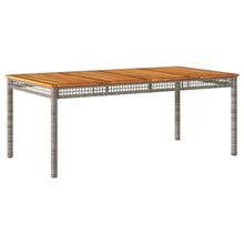 Garden Table Grey and Brown,Sturdy Rectangular Outdoor Dining Table for 6 with Modern Design – Durable Metal Frame & Acacia Wood Top Patio Tables