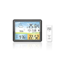 Indoor Outdoor Temperature Humidity Meter Multi-Functional Color Screen Weather Clock Alarm