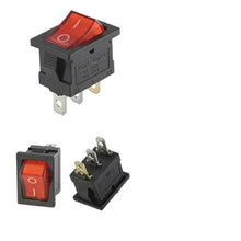 100PCS KCD1 Series 2/3/4 Pin ON-Off Boat Car Rocker Position Power Switches 15mm x 21mm Black Red Green 6A/250V 10A/125V AC(Red Light 3Pin,10000 PCS)