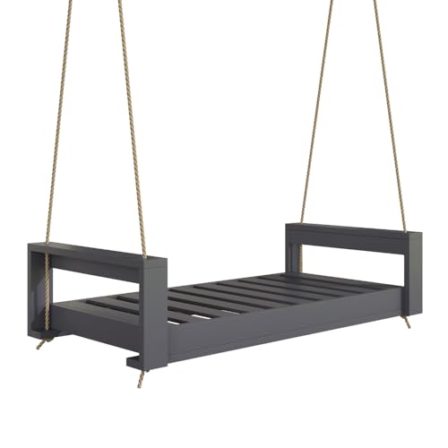Amish Casual The Lancaster Amish Crafted Porch Daybed Swing, Made in The USA from Kiln Dried Pine (Twin, Grey Paint)