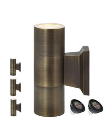 COLOER Solid Brass Outdoor Cylinder Wall Lights Bronze Finish 4 Pack