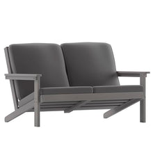 Flash Furniture Charlestown Adirondack Loveseat with Cushions Gray