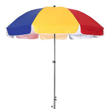 ARGENTFLUX Beach Umbrella Outdoor Market Table Umbrella Round Adjustable Sun Shade Parasol,Carbon Steel Pole/8 Ribs, Rainbow(220cm/7ft)
