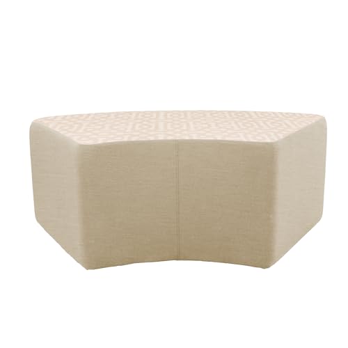 FDP 24" x 48" S-Curve Oversized Outdoor Ottoman Featuring Sunbrella Two-Tone - Weather-Resistant, Fade-Resistant, Assembled Patio Furniture for Backyard, Poolside Seating, 18" H - Flax/Sand