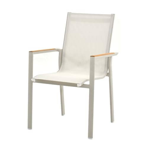 OTSUN Outdoor Patio Chairs Set of 4, Aluminum All-Weather Breathable Sling Lawn Chairs with Wood-Tone Armrests Versatile for Backyard Deck & Garden
