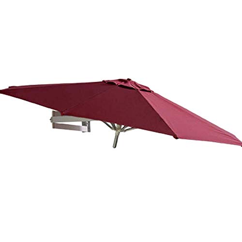 MidiLi Outdoor Patio Umbrellas Wall Mount Garden Parasol Balcony Tilting Sun Shade Umbrella, Aluminium, 7ft / 220cm