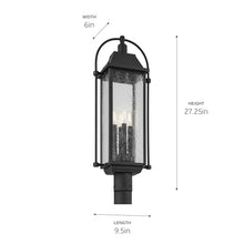 Kichler Harbor Row 4-Light Outdoor Post Light Textured Black
