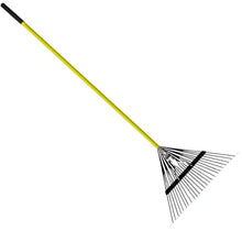 12 Pack 24 Steel Tine Leaf Rake Fiberglass Handle Black Garden Thatch Cleaning Rake