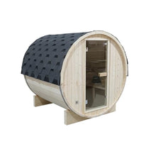 TaTalife Outdoor Barrel Steam Sauna, Backyard Pine Wood Sauna Room