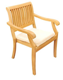 WholesaleTeak 10 Seats 11 Pcs Grade-A Teak Wood Dining Set: 86" Canberra Rectangle Table and 10 Arbor Stacking Chairs (2 Arm & 8 Armless Chairs) #11AB1902