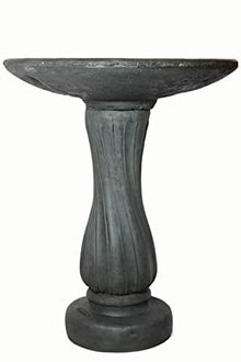 Solid Rock Stoneworks Spiral Birdbath- 29in Tall- Indigo