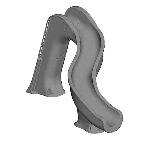 Global Pool Products RIP Tide Inground Swimming Pool Water Slide Deck Mounted Right Curve Turn Grey
