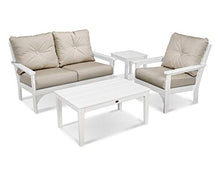 POLYWOOD® Vineyard 4-Piece Deep Seating Set in White/Cast Ash