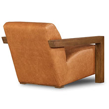 Poly & BARK Giza Lounge Chair in Full-Grain Pure-Aniline Italian Tanned Leather in Cognac Tan Leather