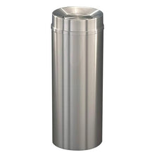 Sturdy Essentials 12 Gallon Satin Aluminum Waste Receptacle | Heavy-Duty Commercial Trash Bin | Rust & Tarnish Resistant | Durable Indoor Waste Container | (Tip Action Top)