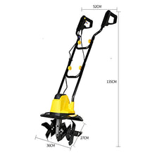 JOMRTS Wired Electric Lawn Mower Small Lawn Mower Handheld Portable Multifunctional Lawn Mower Mowing Artifact Soil Scarifier Yellow