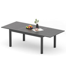 FansaFurn Aluminum Expandable Outdoor Dining Table, 3-Position Extensible Length Patio Dining Table for 4-10 Person, 91" L x 34" W All-Weather Dining Table for Garden Porch Deck, Grey