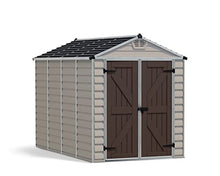 Palram - Canopia SkyLight 6' x 10' x 7' Backyard Outdoor Storage Shed, Tan