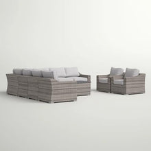 callmego Outdoor Sectional Sofa Set with Cushions for 8 People, Pre-Assembled for Backyard Patio Use
