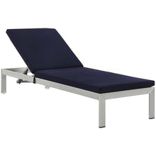 Pemberly Row Aluminum Patio Chaise Lounge Set of 6 Navy