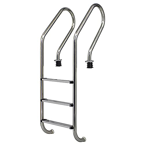 Stainless Steel Pool Ladder 3 Step Swimming Pool Handrail for 94-113cm Indoor and Outdoor Pool 250lbs Load Capacity Need to be Embedded/Silver / 1mm (Silver 1mm) (Silver 1.2mm)
