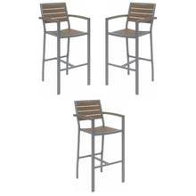 Home Square 29.5" Bar Stool Set of 3 Mocha Silver